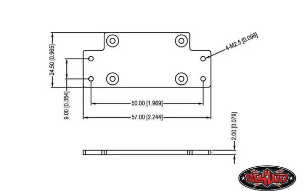 RC4WD Plaque De Montage Pour Modèles Réduits 1:10 Warn 9.5cti Winch CNC Plaque De Retenue – Accessoires RC france 4