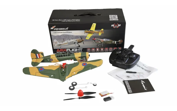 Amewi Warbird AMXflight P40 Fighter, Gyro, 4 Canaux, 384 Mm, RTF – Avions soldes magasin 3