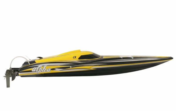 en promotion Amewi Bateau à Moteur ALPHA 4-6S Jaune ARTR – Navires RC 1